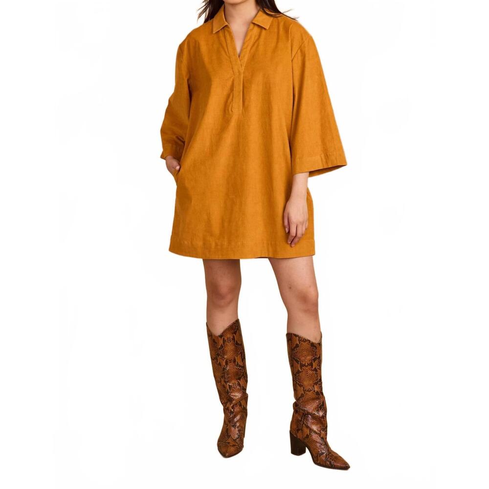 NEW DOUBLE A colette mini dress in amber cord